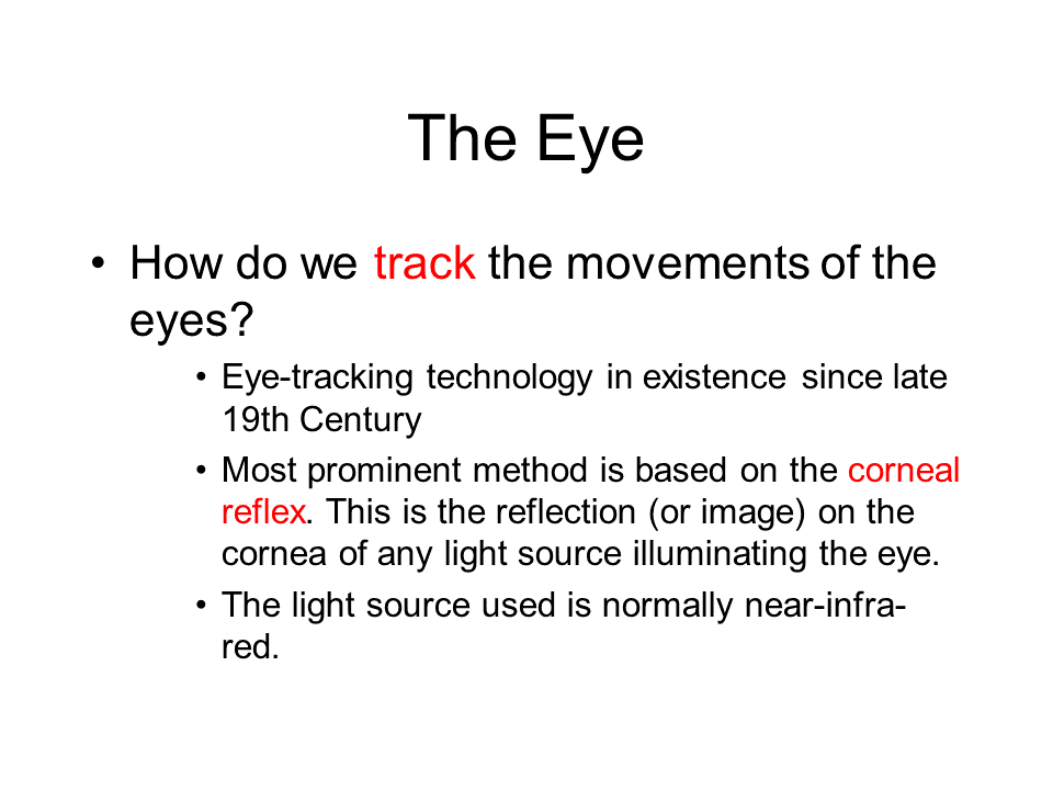 Eye tracking in VR